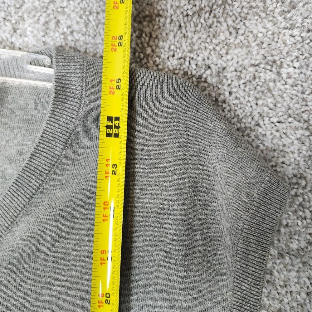 Polo Ralph Lauren Men's Large Gray Pima Cotton Sweater Vest Green Pony Logo